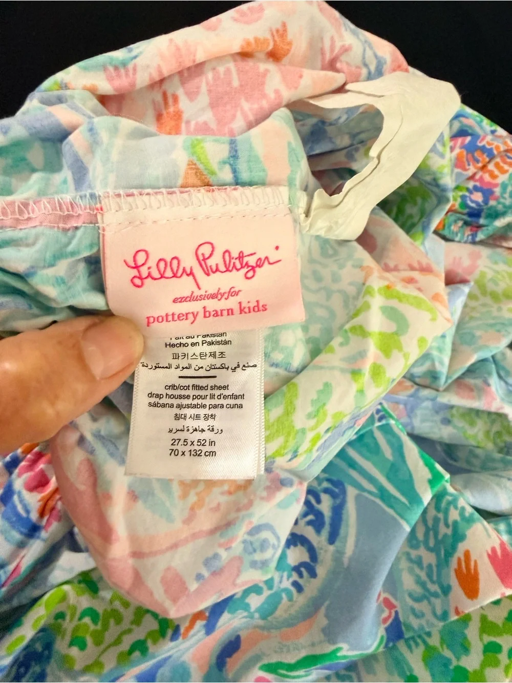 Lilly Pulitzer/Pottery Barn Kid fitted baby crib sheets 2). 100% org. Cotton